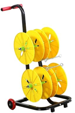 Cable Reel Rack, Multi-Spool Wire Distributor for Laying Cables, Wires, and Ropes, 4 Reel Capacity, Heavy Duty
