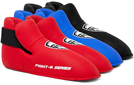 RingMaster Kids Semi Contact Full Boots Foot Protector Taekwondo Kickboxing K1 Martial Arts (Red, Extra Small)