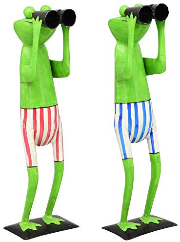 EXNER lustiger Metall-Frosch als Spannerfrosch Froschfigur mit Fernglas ca. 52 cm hoch Preis für 1 Stück