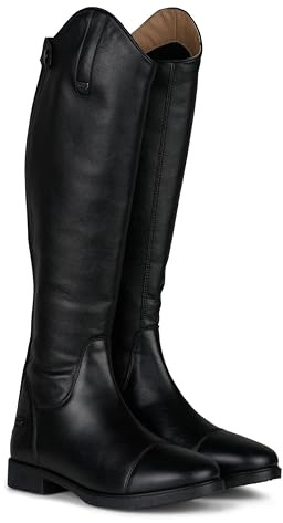 HORZE Rover Women's Synthetic Leather Dressage Tall Riding Boots | All-Weather, Water-Resistant with Rear Zipper - Black - 9.5R
