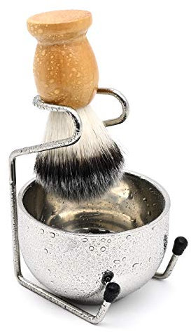 Men's 3-in-1 Wet Shaving Kit, Includes Stainless Steel Bowl, Brush, Safety Stand - Rust-Proof, Easy to Clean - Perfect Gifts for Men, Valentine's Day