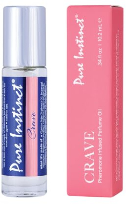 Pure Instinct CRAVE Roll-On The Original Pheromone Infused Essential Oil Perfume Cologne – For Her - TSA Ready 0.34 fl oz