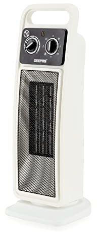 Geepas PTC Ceramic Fan Heater | 3 Heat Settings Fan/1400/2000W | Fast Heating Electric Space Heater with Adjustable Thermostat Safety Cut-Off Tip-Over Switch for Home Bedroom | 2 Year Warranty