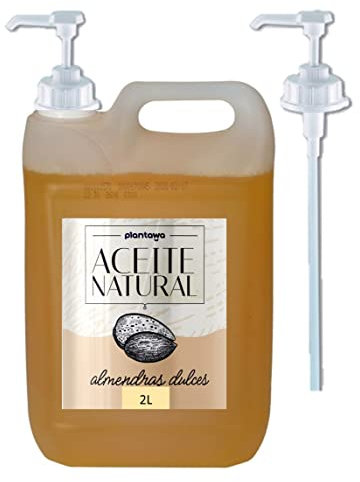 Aceite de Almendras Dulces 2L con dosificador, Pack Ahorro, Kit Profesional, Masajes, Fácil Absorción, Hidrata Cuerpo, Piel, Uñas, Cabello,Aporta Vitamina E