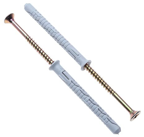 8X120 Viti e Tasselli Torx per Impieghi Gravosi di Keple 50 Pezzi Viti di Montaggio a Parete e Tasselli con Viti per Calcestruzzo in Zincato Vite di Ancoraggio