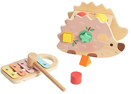Classic World Igel Steckspiel | Hammerspiel, Sortierbox, Xylophon (3 in 1) | Hammerspiel ab 1 Jahr | Klopfbank ab 1 Jahr | Xylophon Kinder 1 Jahr