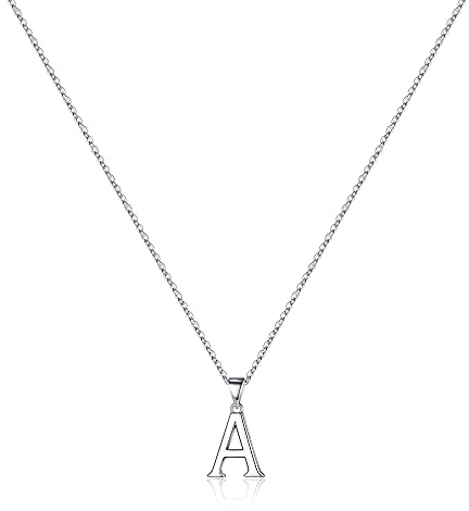 TINGN S925 Sterling Silver Initial Necklaces for Women Girls, Dainty Hypoallergenic Initial Necklace Tiny Letter A Necklace Initial Pendant S925 Sterling Silver Necklaces for Women Girls Gifts
