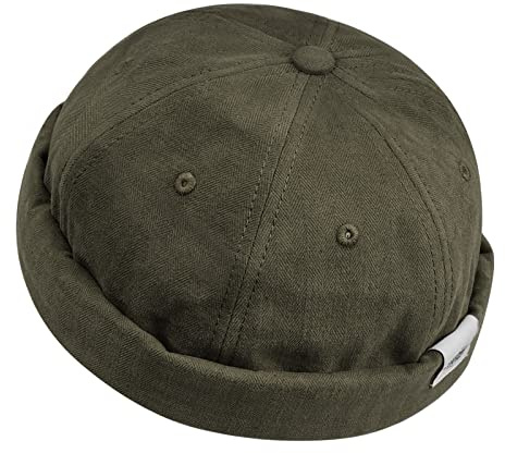 CLAPE Bonnet Docker Homme Femme Coton Casquette sans Visière Pliable | Réglable Léger Unisexe Bonnet Marin Miki Breton pour Casual Streetwear Voyage Pêche