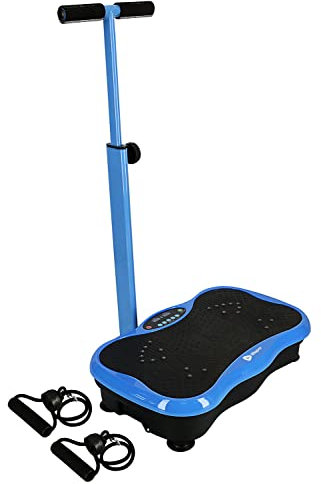 Lifepro Vibration Plate Exercise Machine with Waist-Level Handlebar & Magnetic Acupoints - Powerful Recovery Vibration Platform & Whole Body Vibration Machine for Beginners (Elegant Blue)
