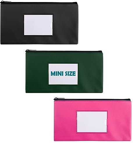 NICKANG Mini-Geldbeutel für Bargeld, 21,1 x 11,4 cm, kleine Geldtaschen mit Reißverschluss, Sichtfenster und 3 Blanko-Karten, Sicherheits-strapazierfähiges Kunstleder, Mehrzwecktaschen mit