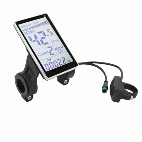 SUNGOOYUE Ordinateur de Vélo électrique, Panneau D'affichage LCD Universel à 5 ​​Broches 24V 36V 48V 60V Compatible avec Le Contrôleur de Protocole de Communication N ° 2 pour Guidon de