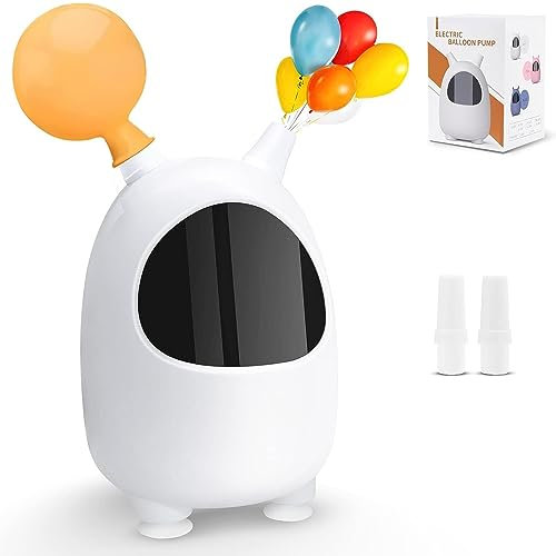 Elektrische Luftballonpumpe,Aufblasgerät 600W Tragbar Doppeldüse Ballonpumpe für Partys,Geburtstage,Hochzeiten Festivaldekorationen Halloween,Weihnachten (Weiß)