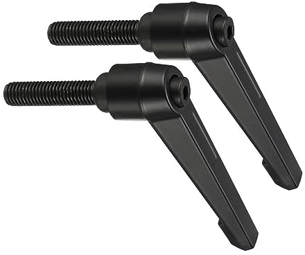 CoCud 2Stk Klemmhebel Griffe M10 x 40mm Stecker Gewinde Einstellbar Schwarz | Schnellspanner Verriegelung Drehend Bolzen Knöpfe, Für Drehmaschinen