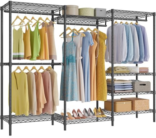 VIPEK V5 Plus Heavy Duty Clothes Rack, Large Modular Closet System, Black