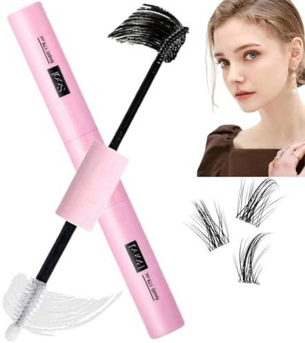 Ruojiar Cluster Eyelash Glue for Individual Eyelash Extensions, Super Strong Hold, 2 in 1 Mascara, Bond and Seal, Waterproof