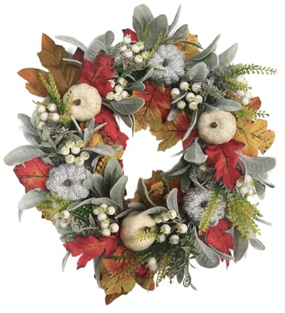 F Fityle Herbstkranz mit natürlicher Eleganz - Schöne Deko für Zuhause und Garten, 35 cm x 35 cm