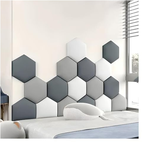 Wzmazingly Selbstklebend Polsterpaneel Wandpaneele Bett Kopfteil Dekoration Wandsticker Kinderzimmer Anti-Kollision 3D Wandkissen Für Schlafzimmer Spielzimmer