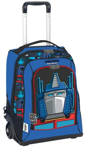 Maricart | Zaino Trolley Scuola Elementare per Bambini 34,5x21x45 cm con Ruote in Gomma Zainetto da Bambino - Transformers