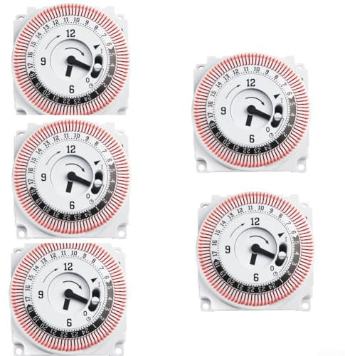 BlissfulAbode 6 x 6 x 3,3 cm, interruttore meccanico 24 ore, interruttore timer meccanico, timer meccanico analogico 24 ore, dispositivo di temporizzazione industriale, interruttore pannello di