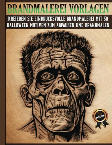 Brandmalerei Vorlagen: Halloween-Pyrographie Schablonen zum Abpausen und Brandmalen