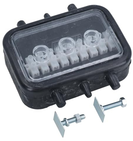 AB Tools 10 Way Trailer Electrical Junction Box Rubber Housing Clear Front 12v + 24v