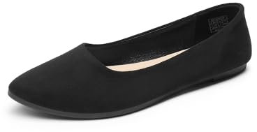 DREAM PAIRS Women's Casual Pointed Toe Ballet Comfort Soft Slip On Flats Shoes,Size 7,Black,DWUMFA2506