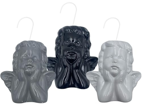 PALUPLUS - Set 3 Evaporatori d'Acqua per Termosifoni, Ceramica, Umidificatore con Gancio a S, Fantasia Angeli, Misura 14x4,5x14 cm, Vari Colori -6040F