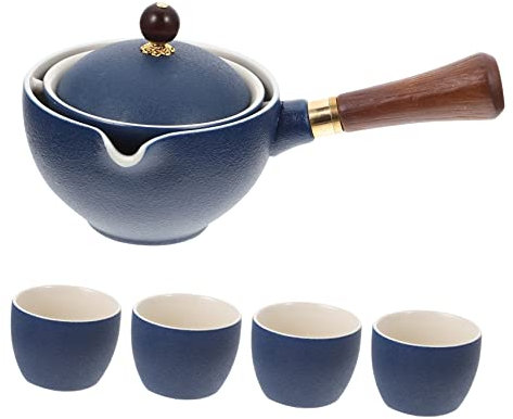 Cabilock Juego De Té Cerámica Tetera Lateral Con 4 Tazas De Porcelana Tetera Doméstica Práctica