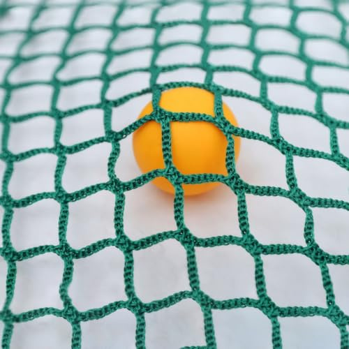 Playground Rope Net Kids Safety Net,Balcony/Stair Railing Guard,Toy and Sports Equipment Barrier Mesh Anti-Fall Rope Netting,Knotless Polyester Cargo Net-Customizable(3.2x3.2ft),Green