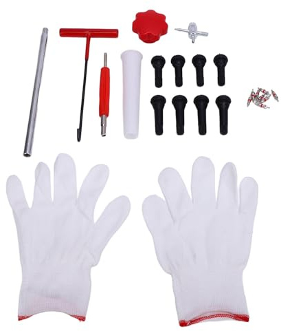 Luocute Conjunto de Herramientas de de Válvula de Neumáticos de 24 Piezas, de Reparación de Válvulas de Neumáticos de Rápido para Reemplazar Válvulas con Fugas en Camiones ATVS con (Rojo)