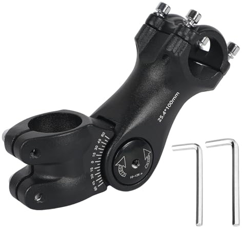 Fahrradlenker Vorbau Verstellbar ±60°, 31,8mm/25,4mm Fahrrad Vorbau Riser, Aluminium Lenkererhöhung Fahrrad, 85mm 100mm 120mm 124mm, Geeignet für MTB, Rennrad, Mountainbike, BMX (25,4 x 100 mm)