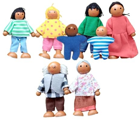 Flexibelt figurset – 130 g sött dockhustillbehör, miniatyrkaraktärer, färgglada spelfigurset, hållbara plastleksaker för barn, flickor, förskola, födelsedag, jul