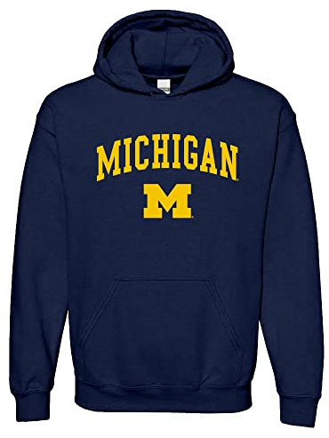 UGP Campus Apparel NCAA Offiziell lizenzierter College – University Team Color Arch Logo Hoodie, Michigan Wolverines Navy, XXX-Large
