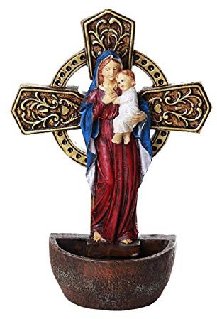 Divinity Collection Madonna e bambino Acquasantiera religiosa Sacrament Wall Decor 17,1 cm