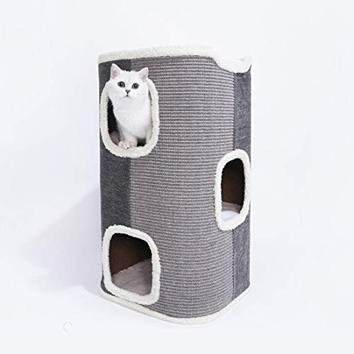 RONGJJ Kratzbaum, Kletterbaum Katzenbaum Kratzbäume Katzenmöbel Sisal Fass, Große Kuschelhöhle Spielzeug für Katzen, B