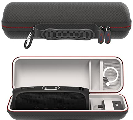 Digicharge Custodia per Trasporto Rigida per JBL Charge 6 5 4 3 Pulse 4 3 Link 20, Ultimate Ears MegaBoom 3 & Sony SRS-XB30 Senza Fili Bluetooth Speaker, Adatto a Cavo USB Caricatore da Muro-Nero