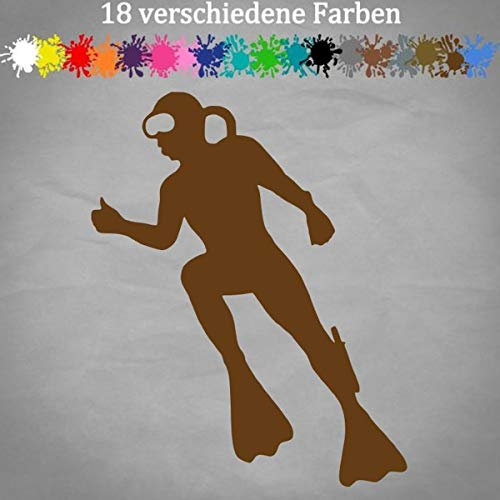 Taucher Aufkleber 15x12cm Sticker Kleber Meer unter Wasser Diver schwimmen Fisch 92-Kupfer