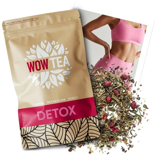 WOW TEA Detox - Programa de Purificación Corporal Profunda de 21 Días | Desintoxicación de Cuerpo Completo | Té verde y de Hierbas con Yerba-Mate, Pu-erh | 150 gr, Made in EU