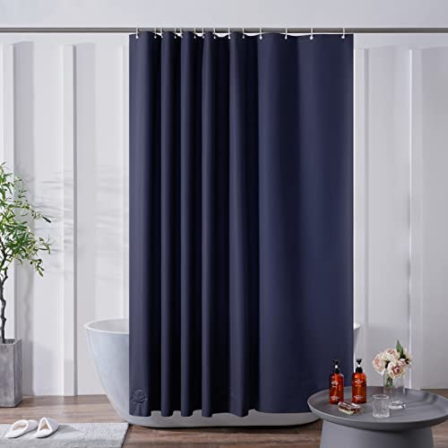 Furlinic Tenda Doccia 200x200cm Antimuffa Impermeabile EVA Vasca da Bagno Blu Scuro Con pietre sul fondo Con 12 ganci