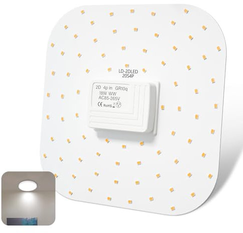 Bonlux 18W 2D 4Pin GR10Q LED Light Bulb Cool White 6000K Square Lamp Replace 21W 28W Gr10q Cap Standard DD Butterfly CFL for Bathroom Living Room Restaurant Non-Dimmable(1-Pack)