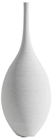 U/D Minimalismo Vaso in Ceramica per Fiori Moderno Vaso Minimalista Realizzato a Mano in Arte Zen, Ornamenti in Ceramica per il Soggiorno, per la Decorazione di Casa e Ufficio (Bianco)
