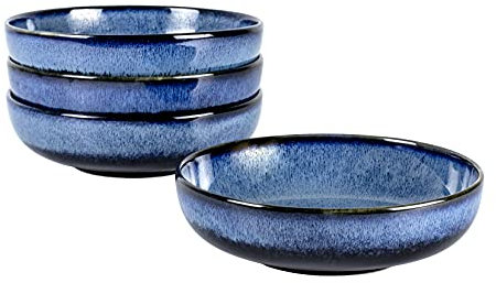 UNICASA Set Porcelana Tazón Cereal 20cm, Tazón Sopa 4pcs Ideal como Tazón Sopa, Tazón Postre, Tazón Cornflakes Servicio Mesa