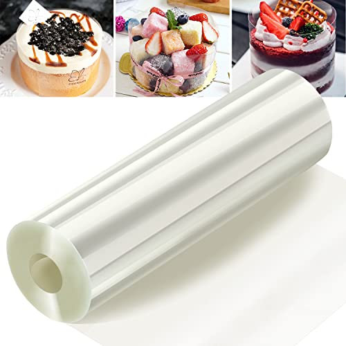 Tortenrandfolie 15cmx10m, Transparent Acetat Rolle Acetat Folie für Kuchen, Tortenrandfolie Kuchen Kragen, Acetate Foil Für Schokoladen-Creme-Torte Stabilisieren Dekoration