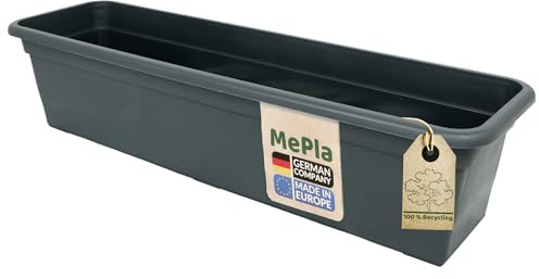 MePla Blumenkasten Balcony Standard Länge 40 cm, Breite 16,7 cm, Anthrazit, wetterfest aus UV-beständigem Kunststoff