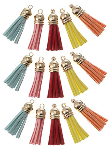 Warmhm 25stücke Quaste Schlüsselanhänger Handgefertigt Diy Anhänger Leder Hängeornament Quasten Dekor Schlüsselbund Anhänger Gemischte Farbe