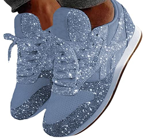 tinbarry Sneakers con Paillettes da Donna, Sneakers con Glitter da Donna, Scarpe Sportive Slip-on, Scarpe da Corsa, Scarpe da Donna, Scarpe da Passeggio in Tela, Scarpe Casual