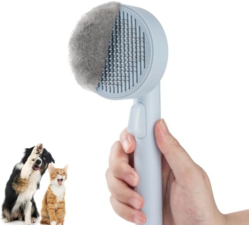 Katzenbürste, Hundebürste, Haustierbürste, Selbstreinigende Katzenbürste, Haustier-Massagebürsten zum Entfernen von Tangles Loose Fur