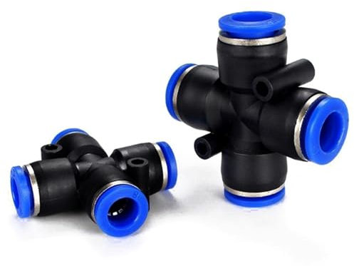 Pneumatische Luftanschlüsse, Schnellverschluss-Armaturen, PZA 6 mm, 8 mm, 10 mm, 12 mm, Push-In-Schlauchverbinder for Zylinder, pneumatische Teile (Color : PZA, Size : 4mm)