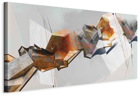murando - Handart Bilder auf Leinwand 140x70 cm moderne handbelmalte Wandbilder XXL Wanddekoration 1 Teilige Leinwandbilder Wohnzimmer Design Wand Bild Abstrakt Betonoptik a-A-0300-b-a