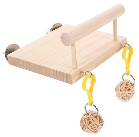 BESPORTBLE Plataforma para Jaula de Pájaros Soporte para Percha de Pájaros Jaula para Loros Percha de Madera para Accesorio para Pequeños